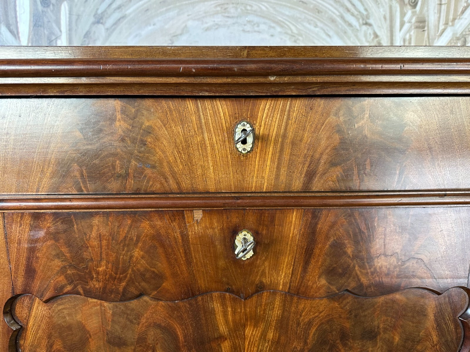 Antiker Louis Philippe Sekretär um 1860 Spät Biedermeier Mahagoni Tolles Furnier