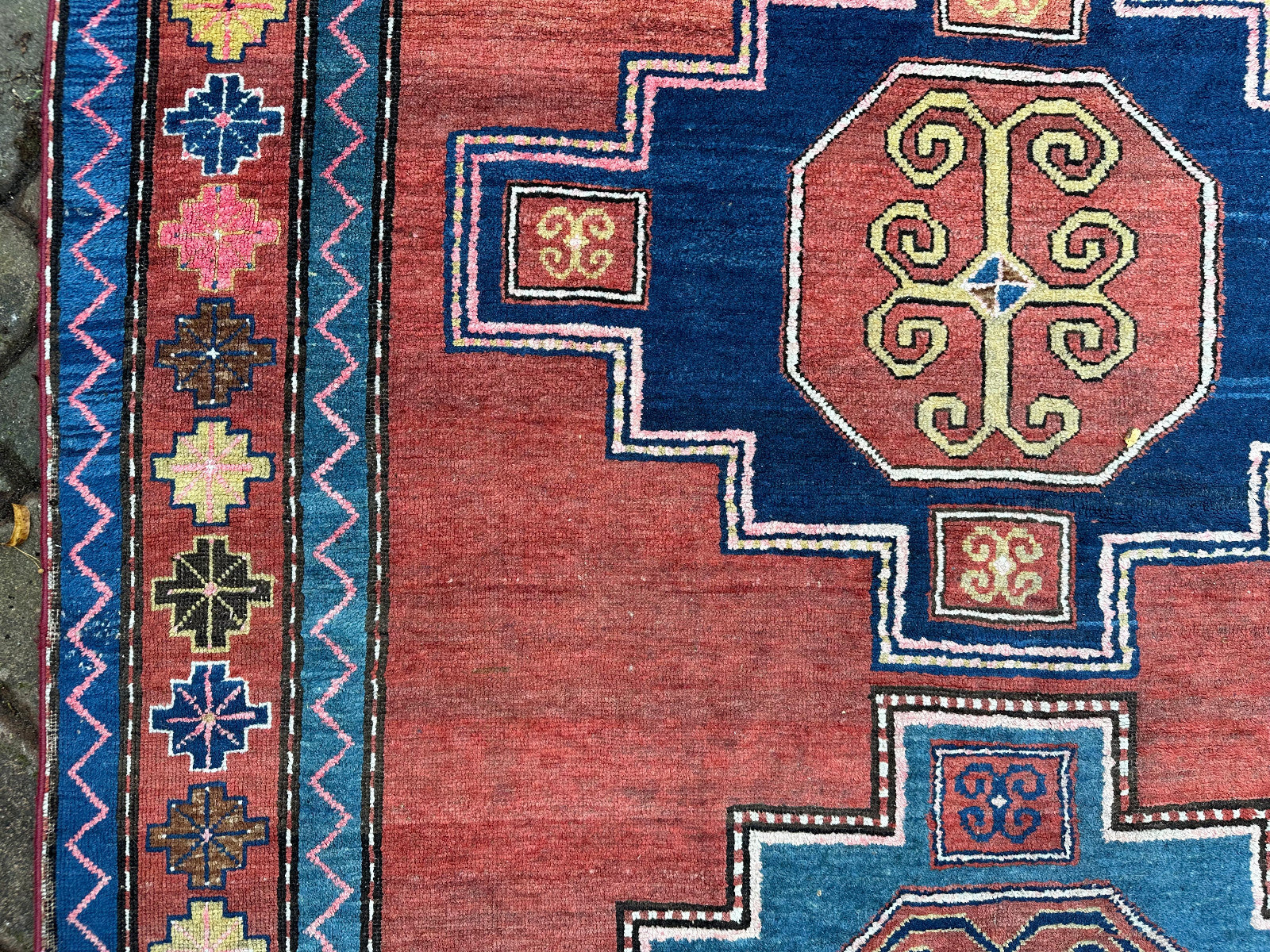 Antiker Nomaden Teppich datiert 1931 Orientteppich Wolle handgeknüpft 258x158cm
