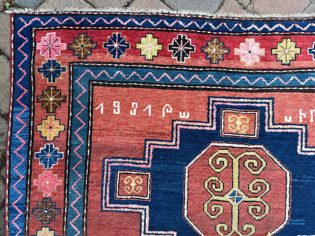 Antiker Nomaden Teppich datiert 1931 Orientteppich Wolle handgeknüpft 258x158cm