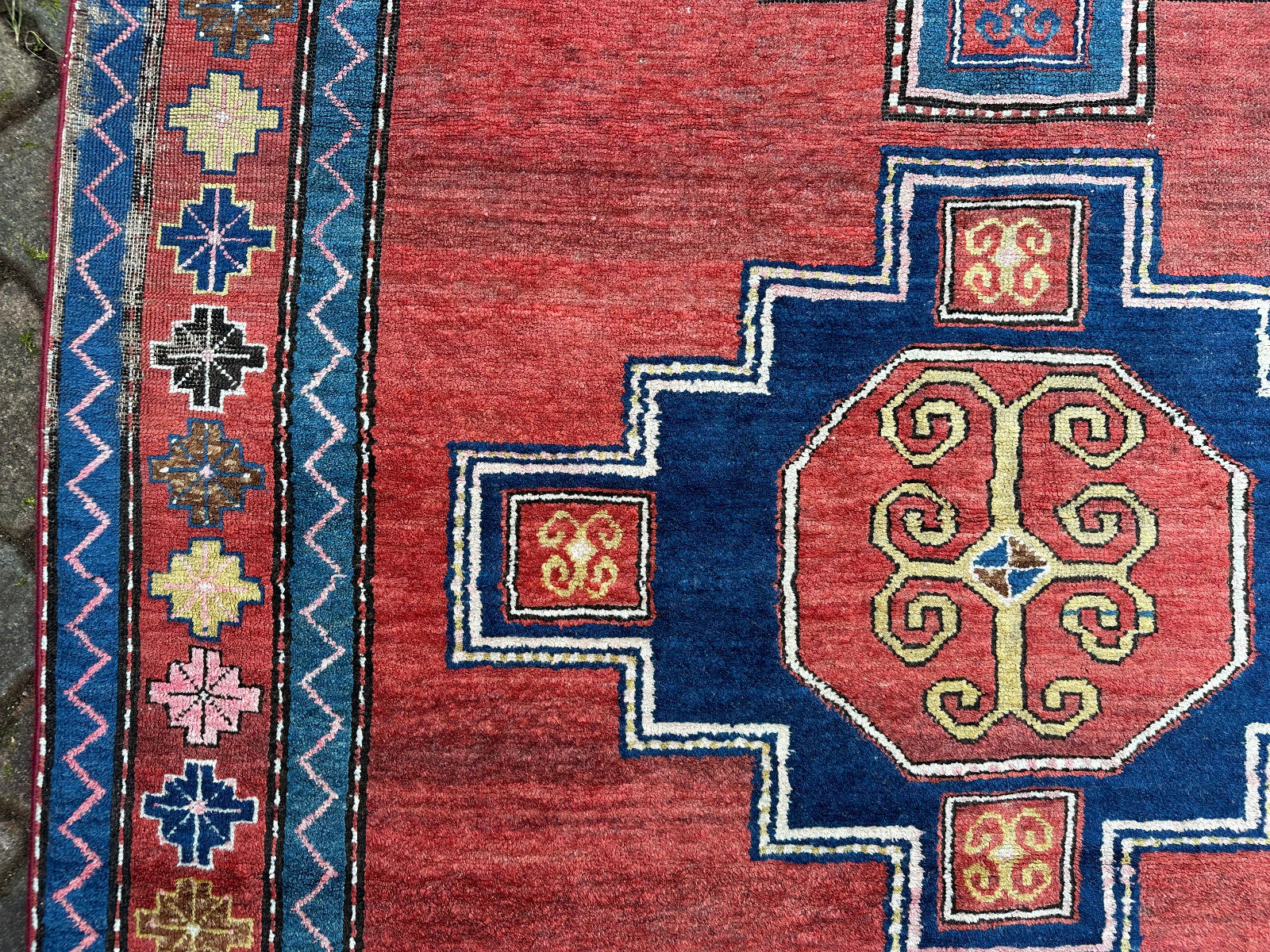 Antiker Nomaden Teppich datiert 1931 Orientteppich Wolle handgeknüpft 258x158cm