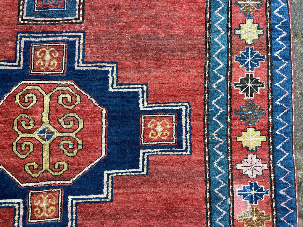 Antiker Nomaden Teppich datiert 1931 Orientteppich Wolle handgeknüpft 258x158cm