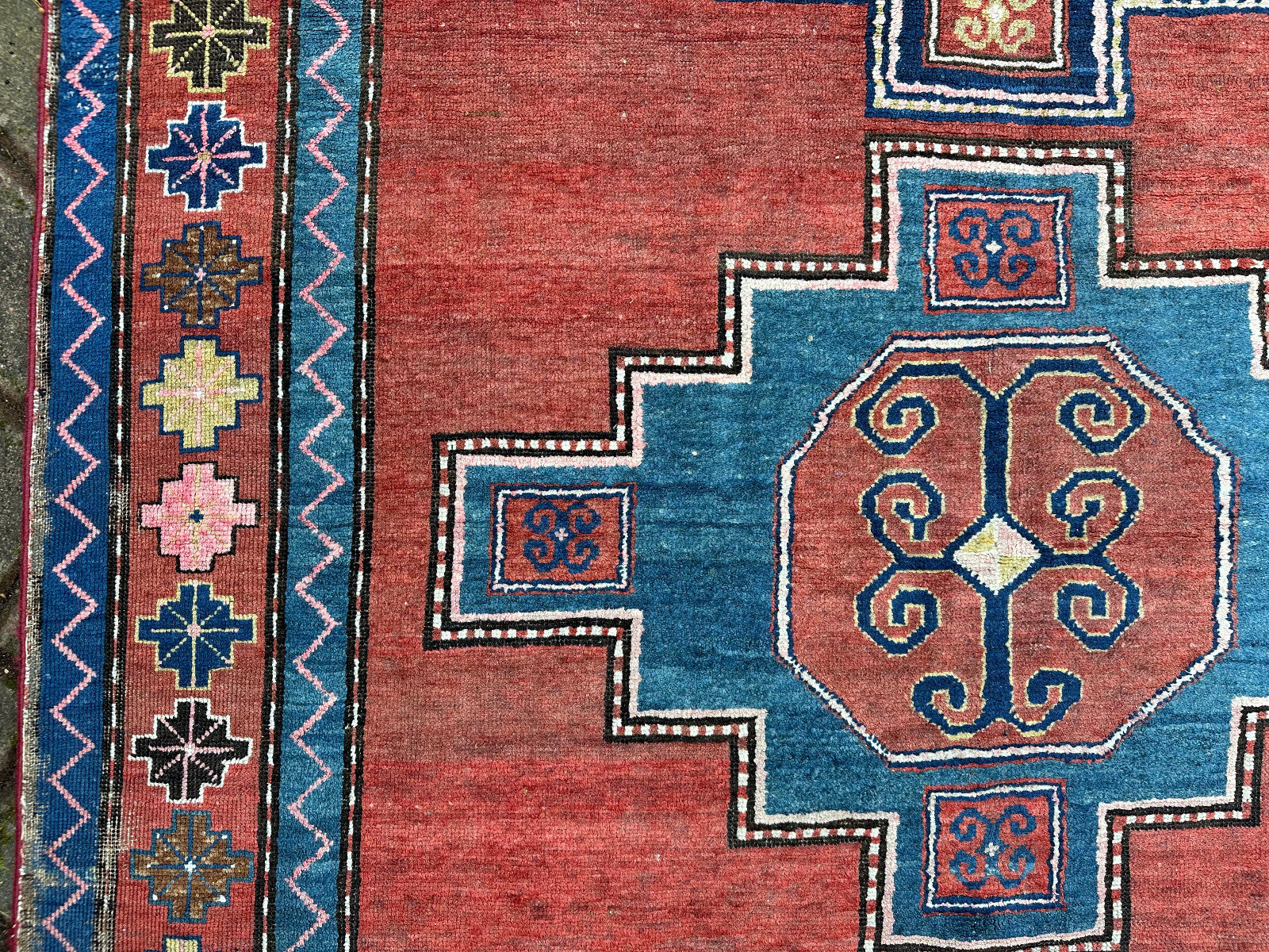Antiker Nomaden Teppich datiert 1931 Orientteppich Wolle handgeknüpft 258x158cm