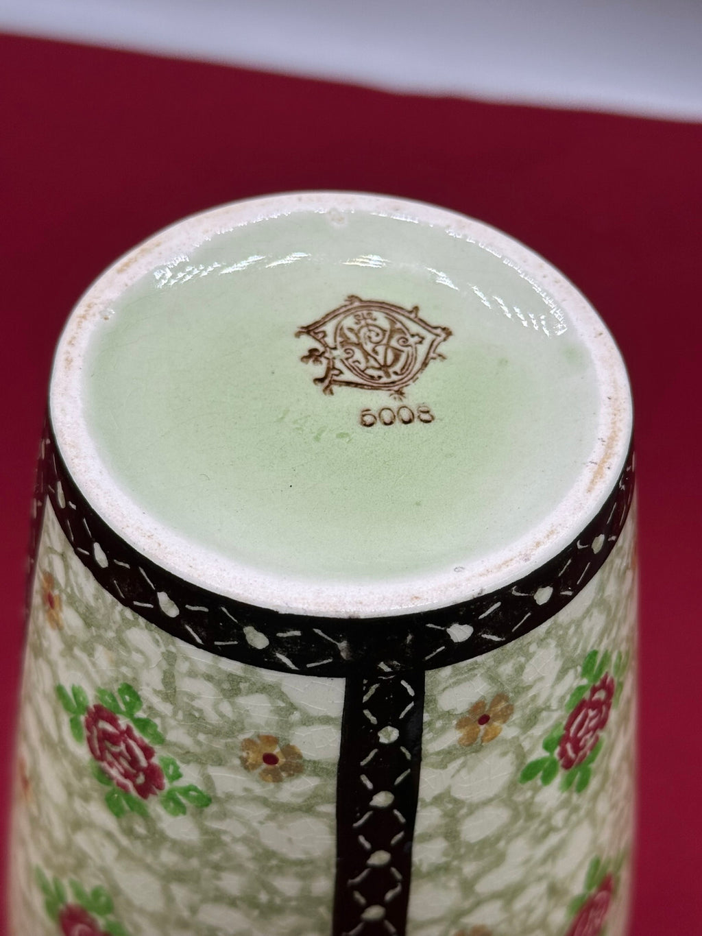 Antike grosse Vase Porzellan Villeroy und Boch Jugendstil um 1910