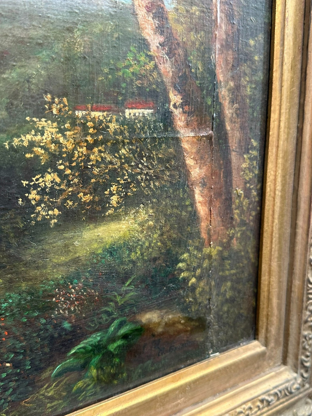 Barock Gemälde 18 tes Jh signiert G. Grisoni Kühe auf der Weider Landschaft