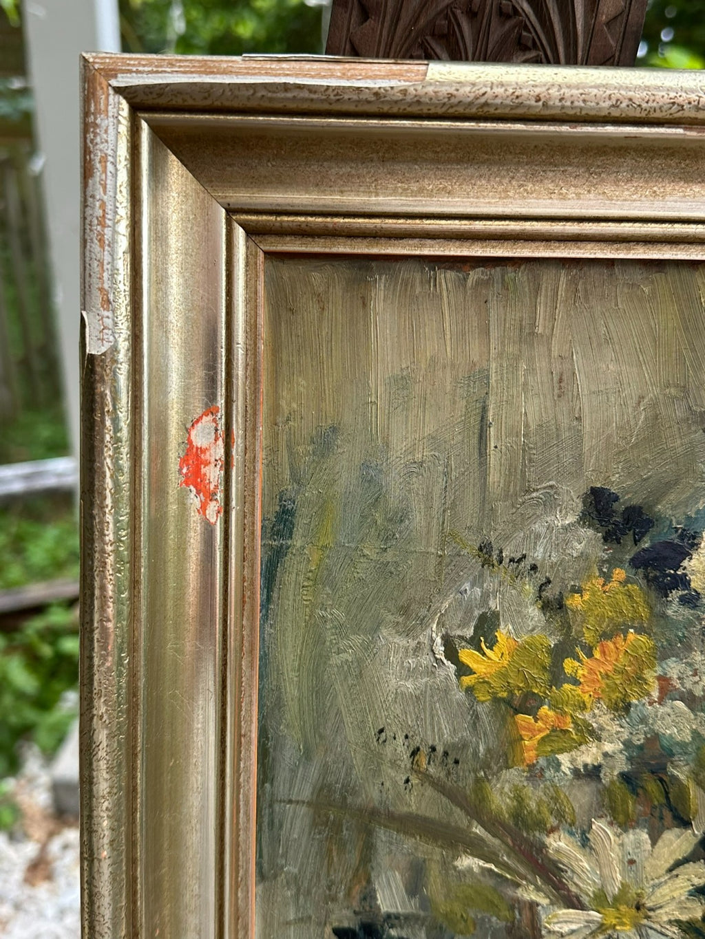 Altes Ölgemälde Blumen Stillleben Pastös gemalt Nicht signiert