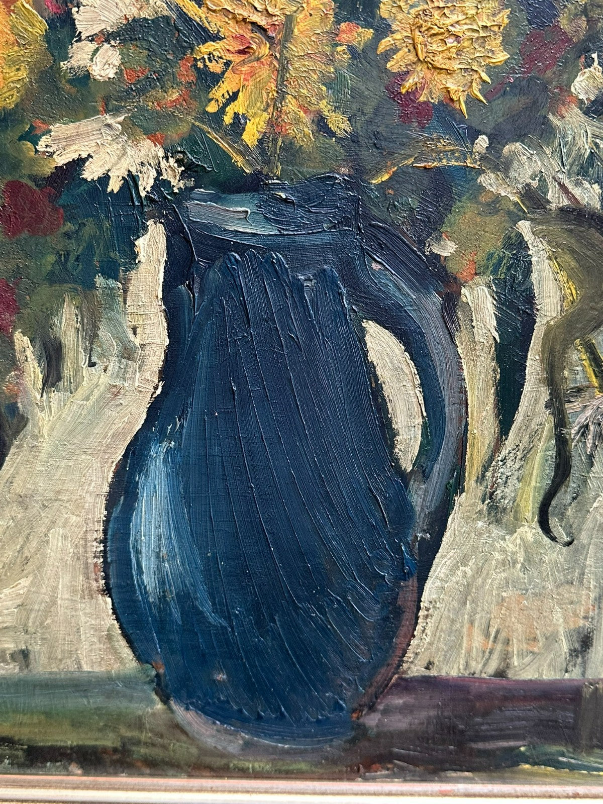 Altes Ölgemälde Blumen Stillleben Pastös gemalt Nicht signiert
