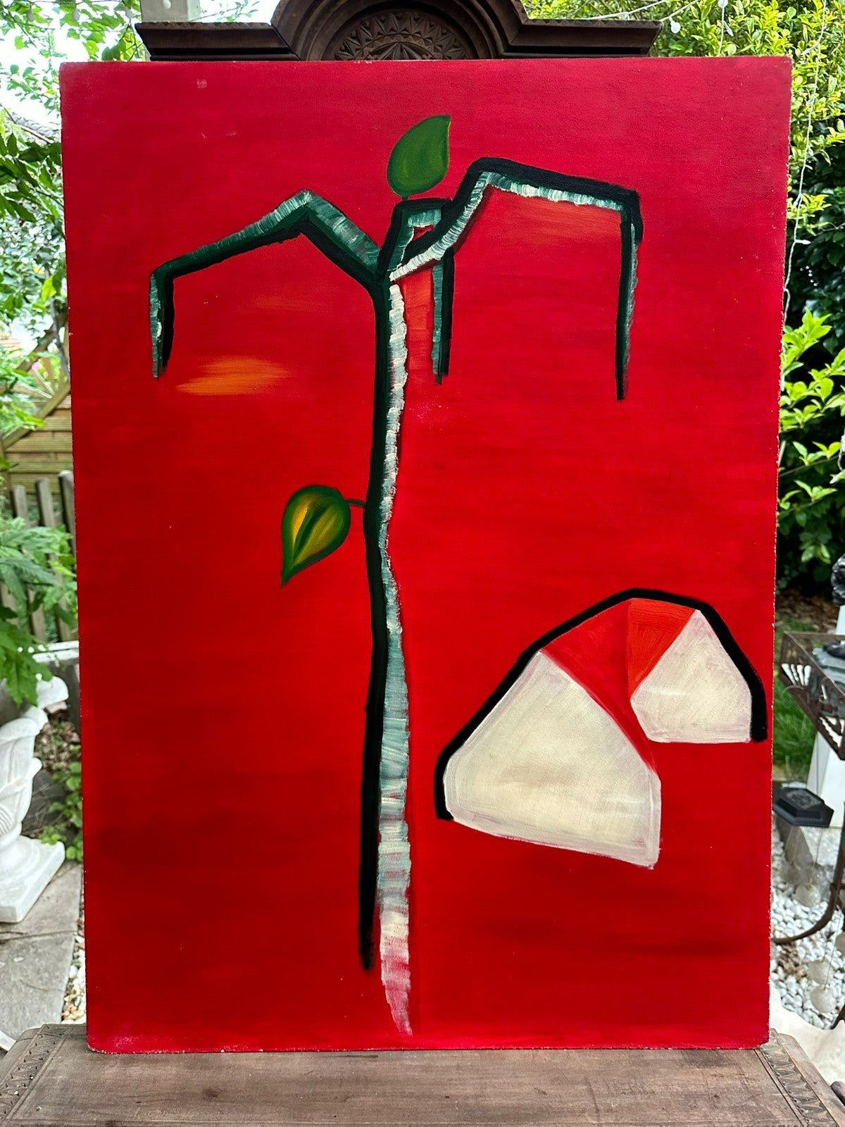 Modernes Ölgemälde Stilisierter Baum 63x88cm