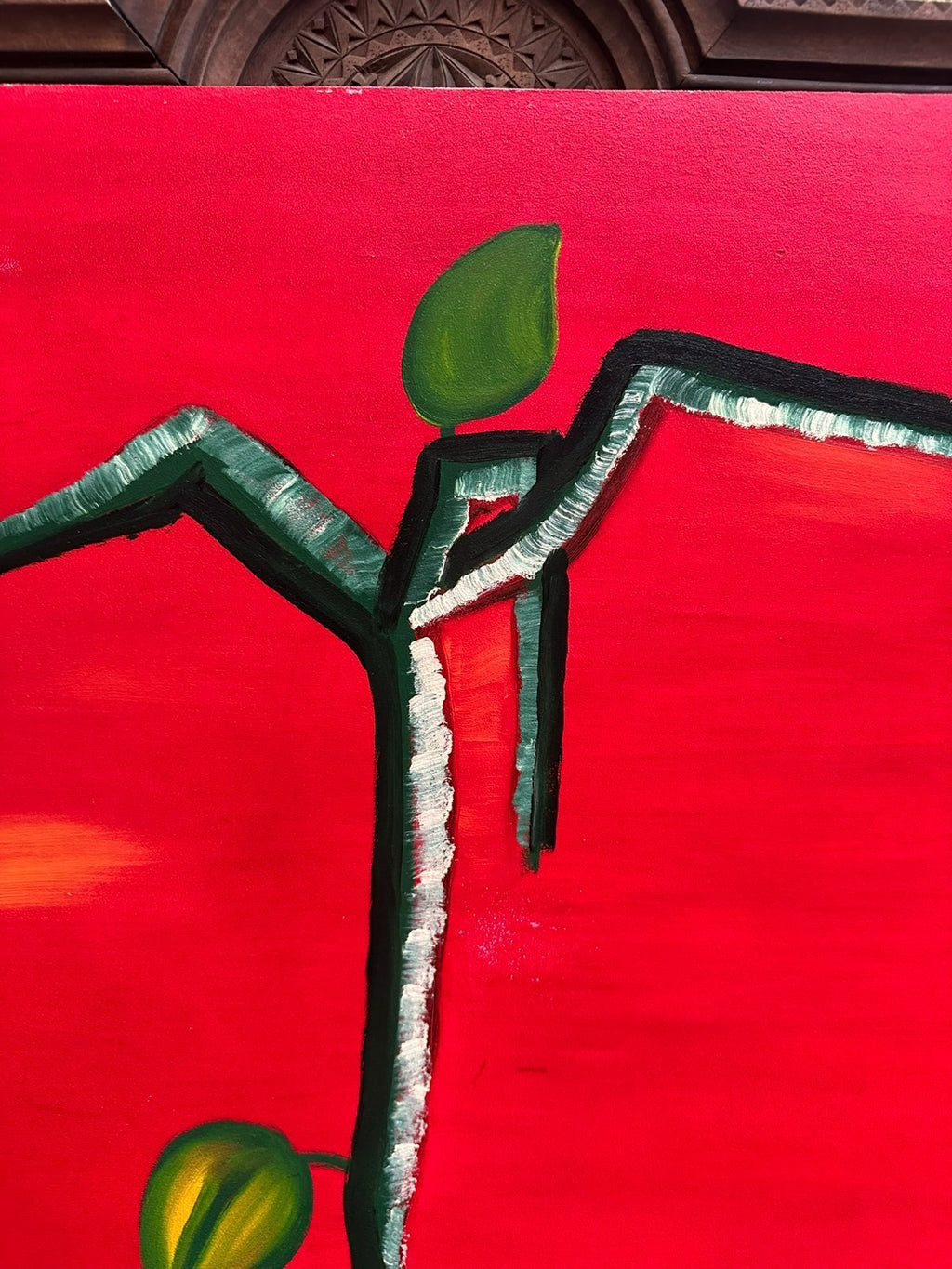 Modernes Ölgemälde Stilisierter Baum 63x88cm