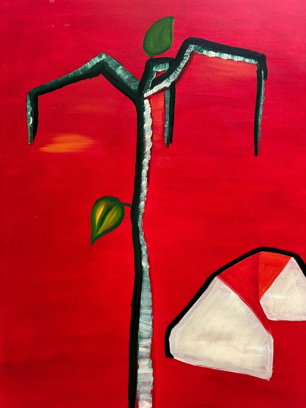 MODERNES ÖLGEMÄLDE STILISIERTER BAUM 63x88cm