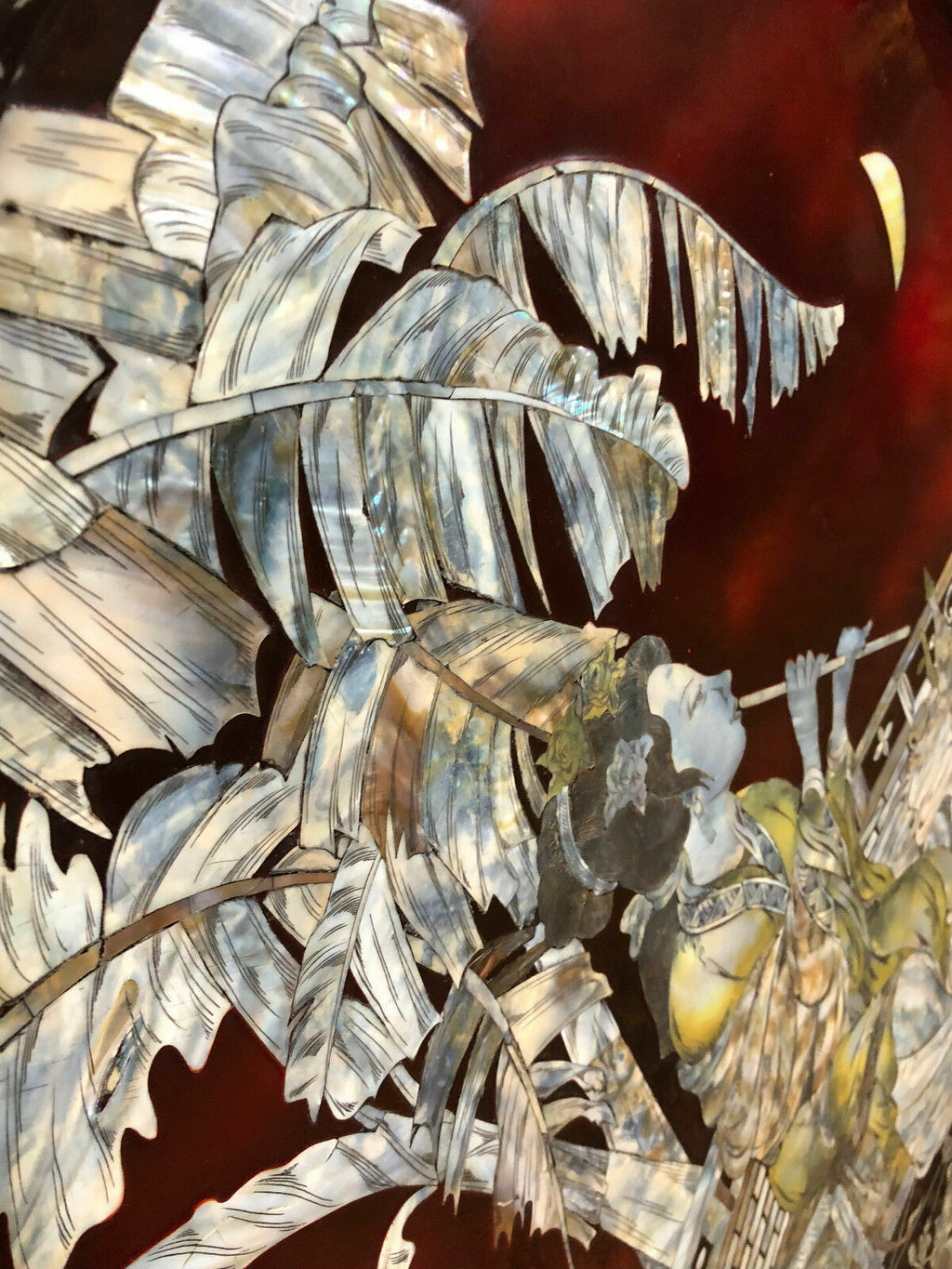 China Lackarbeit Platte mit Perlmutt Einlagen 118x160cm sehr gross