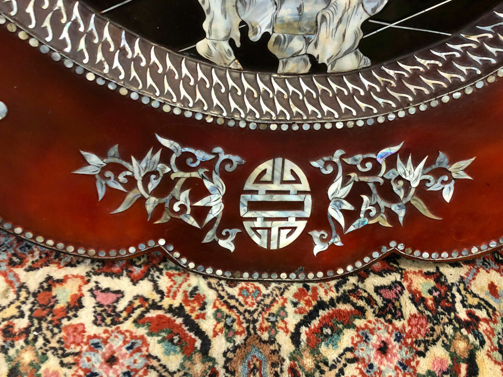China Lackarbeit Platte mit Perlmutt Einlagen 118x160cm sehr gross