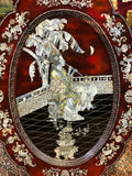 CHINA LACKARBEIT PLATTE MIT PERLMUTT EINLAGEN 118x160cm SEHR GROSS