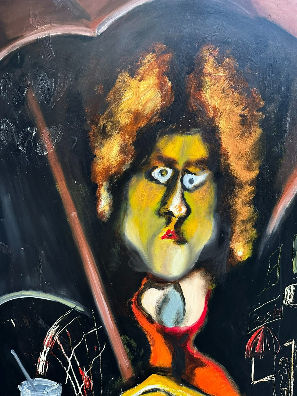 MODERNES ÖLGEMÄLDE PORTRAIT SIGNIERT HUBER PERSONEN 61x86cm