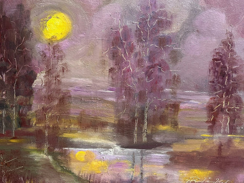 ALTES ÖLGEMÄLDE LANDSCHAFT SIGNIERT F. ROSSTÄUSCHER