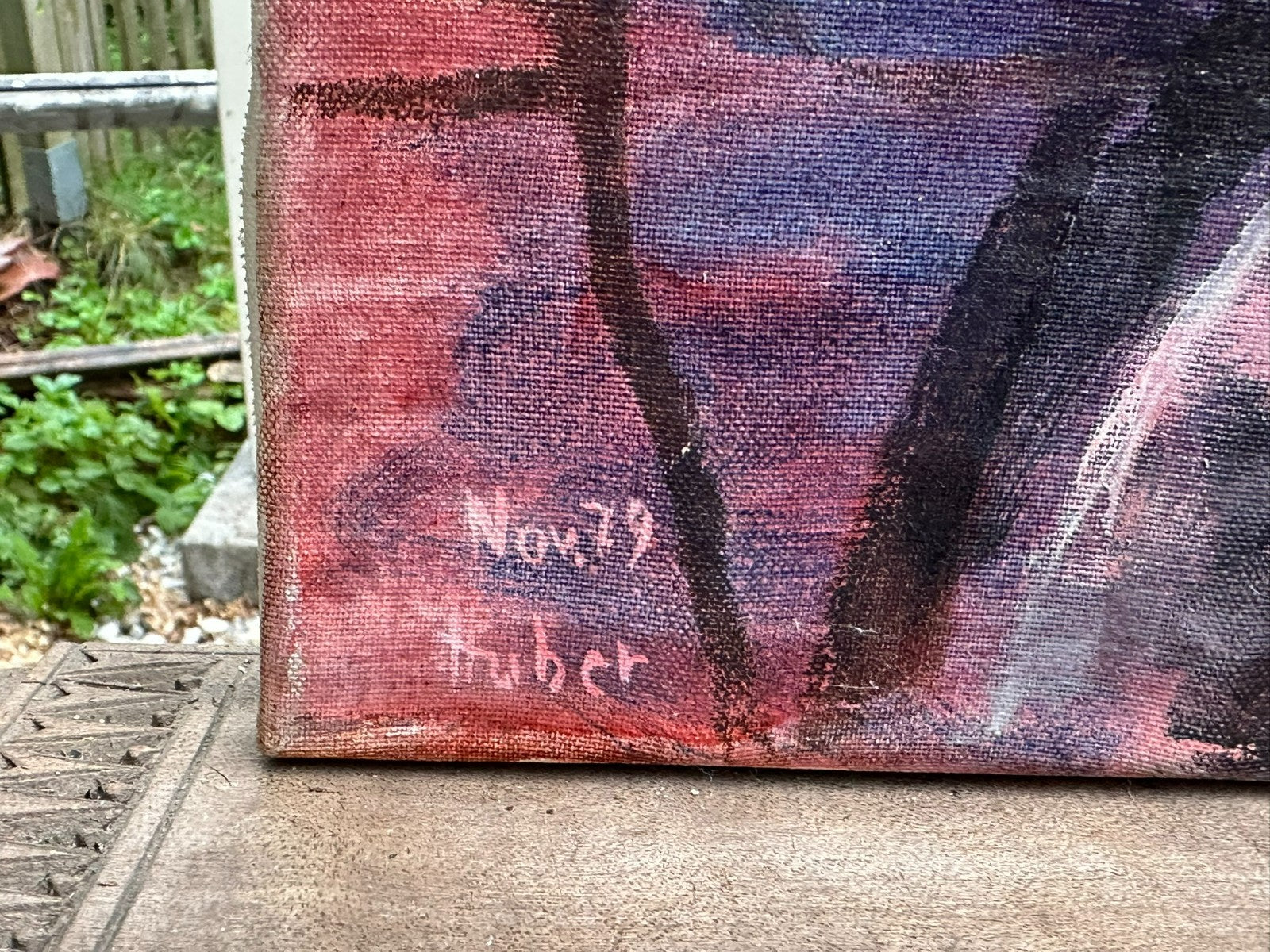 Modernes Ölgemälde Surrealismus Portrait signiert Huber