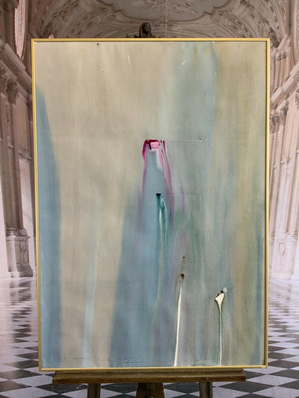 Anatoli Kmara grosses Aquarell Abstrakte Komposition 71x101cm