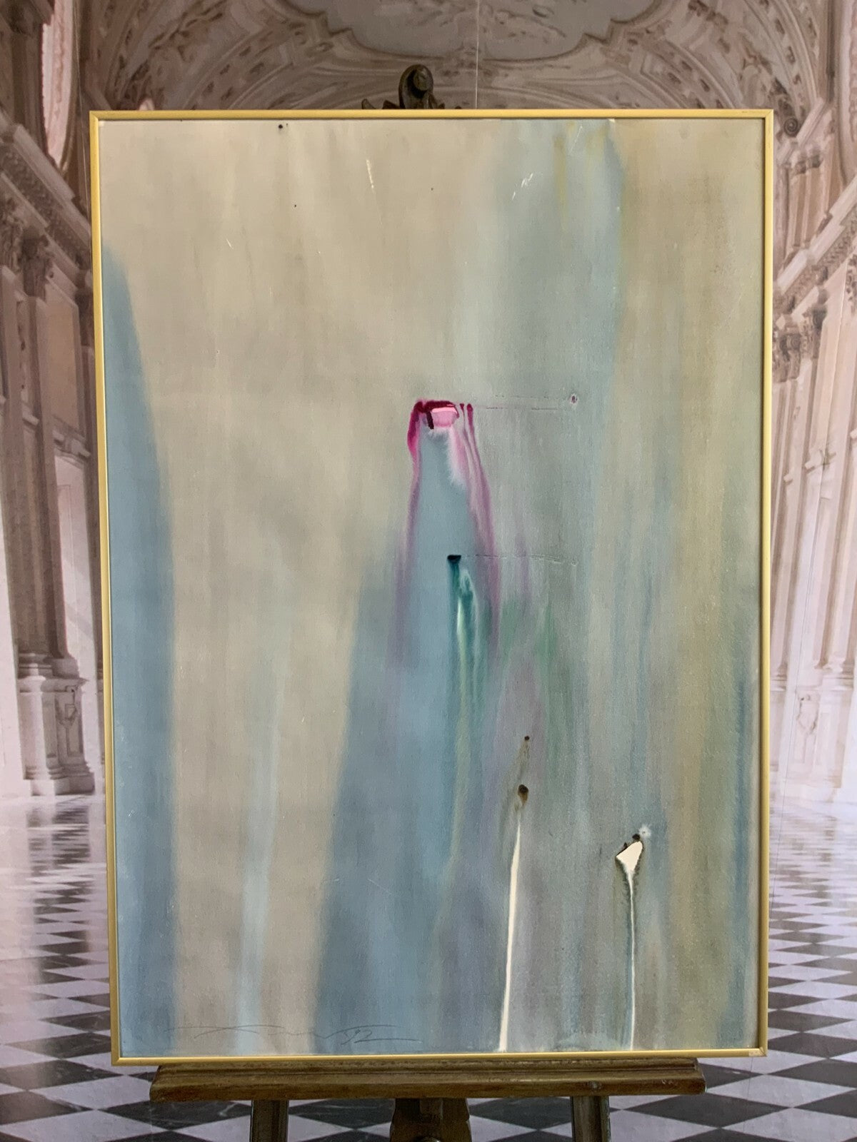 Anatoli Kmara grosses Aquarell Abstrakte Komposition 71x101cm