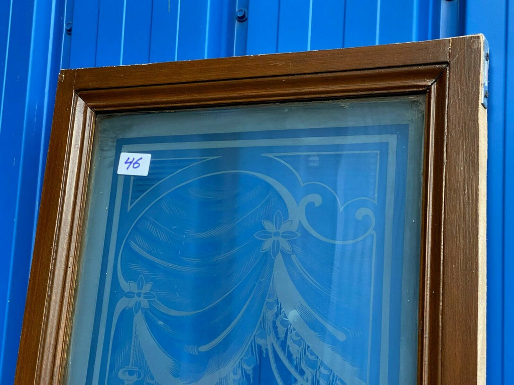 Historismus Glasscheibe original antik um 1880 Dekor Stillleben Girlanden