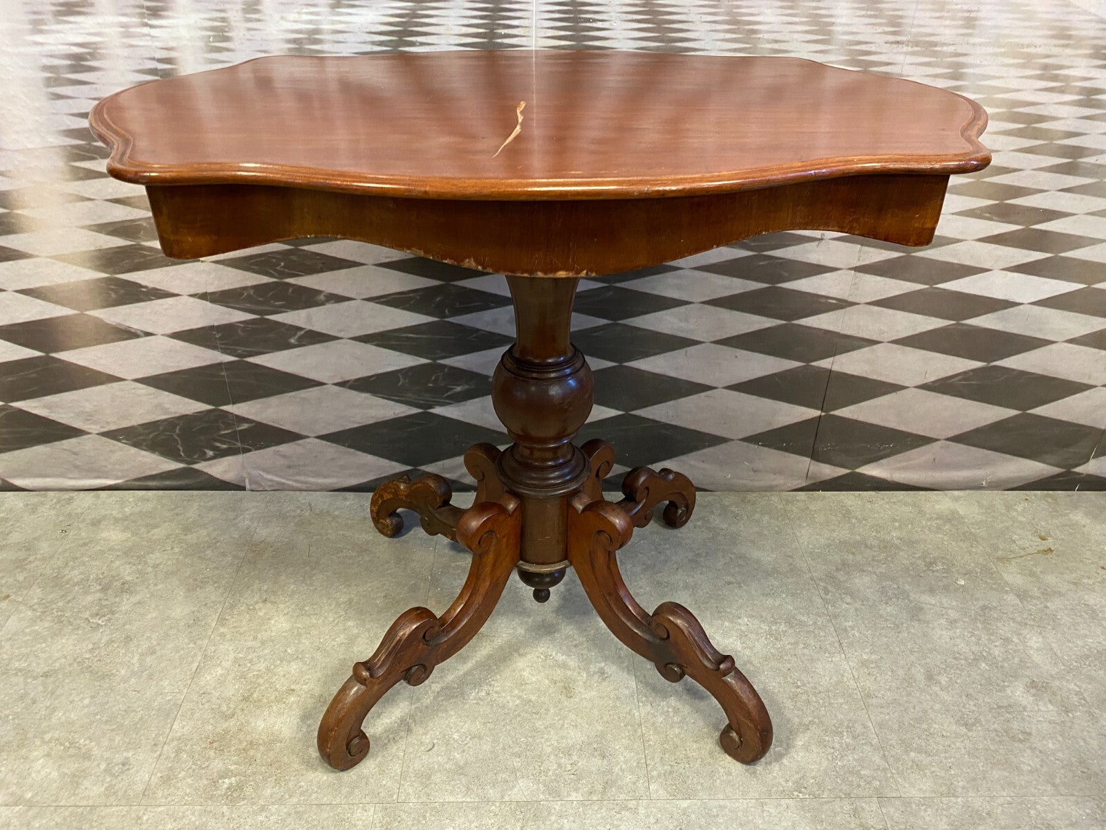 ANTIKER BEISTELLTISCH LOUIS PHILIPPE UM 1860 MAHAGONI BIEDERMEIER TISCH