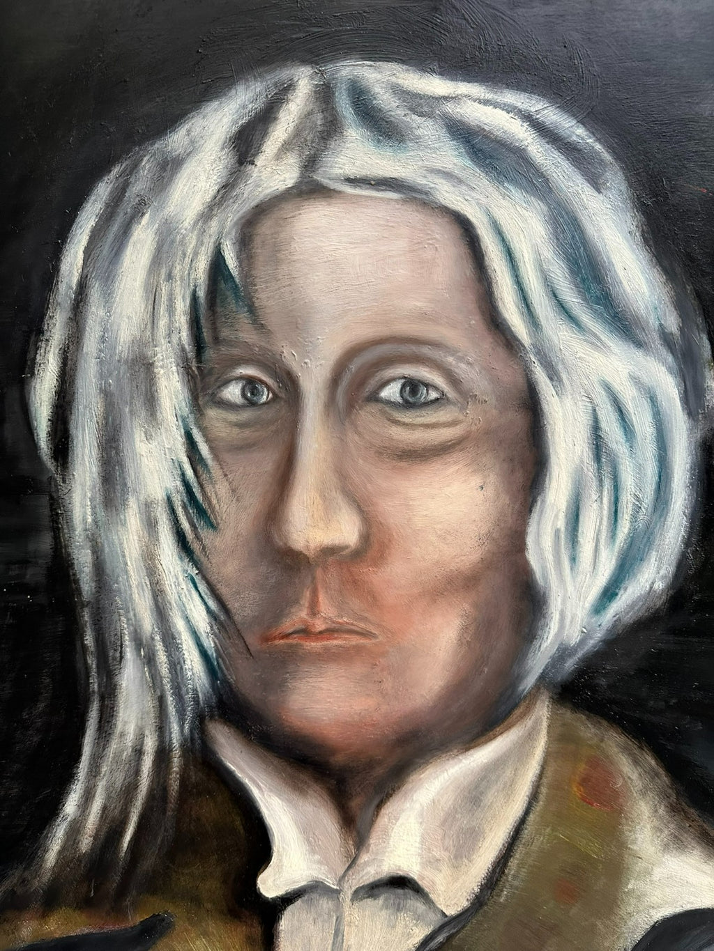 MODERNES ÖLGEMÄLDE PORTRAIT MANN PERSONEN 61x86cm