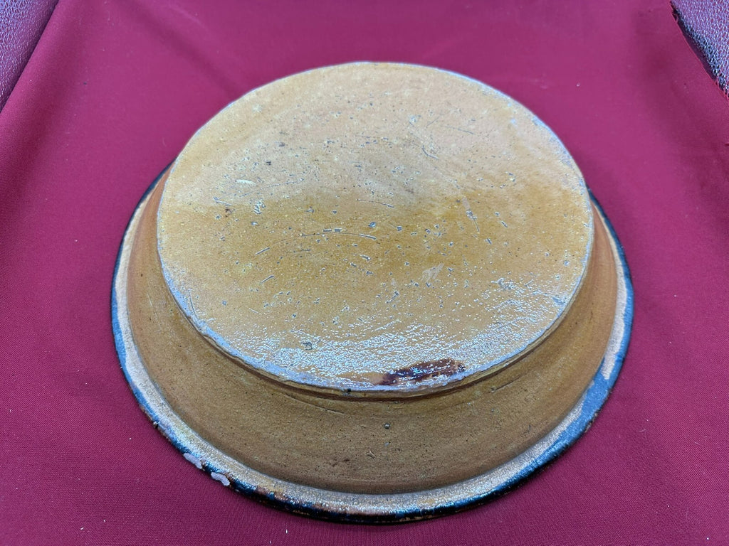 Grosse antike Schale aus Keramik handbemalt von 1907 35cm