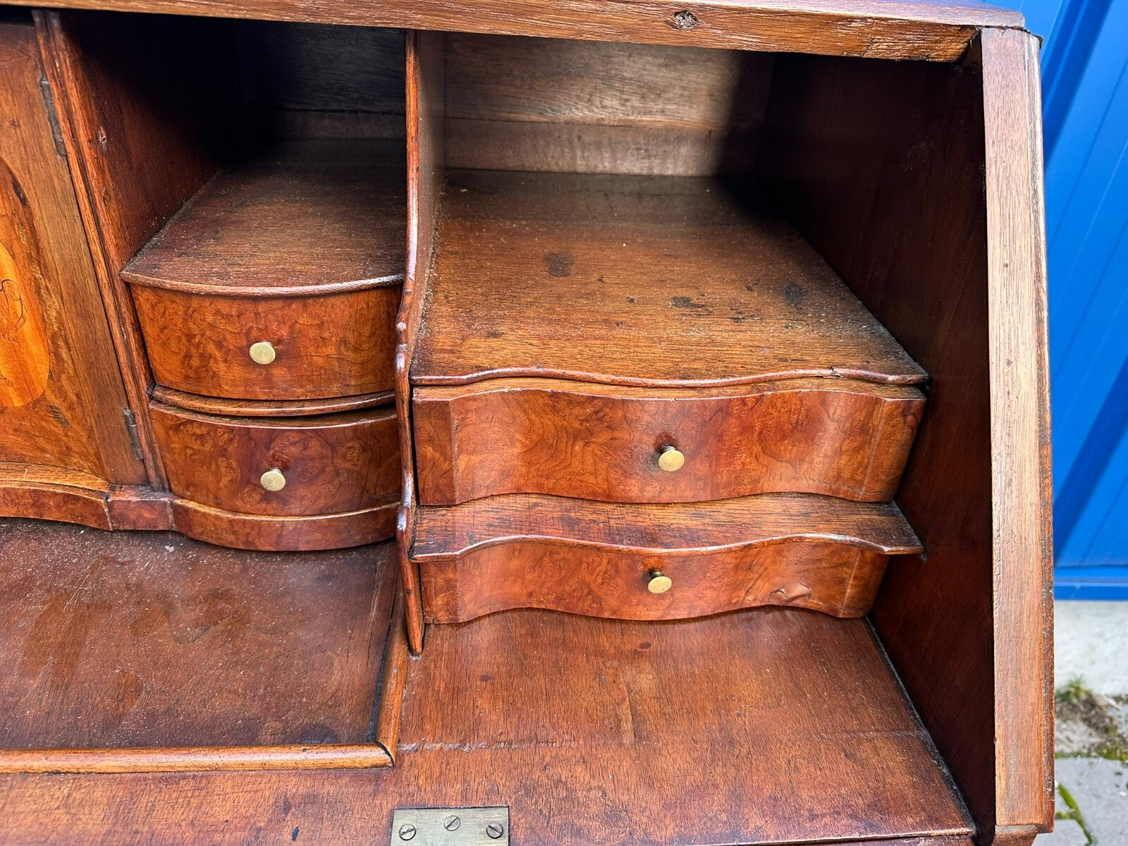 Antiker Barocksekretär Barock Sekretär Louis Xv um 1760 Wurzelnuss
