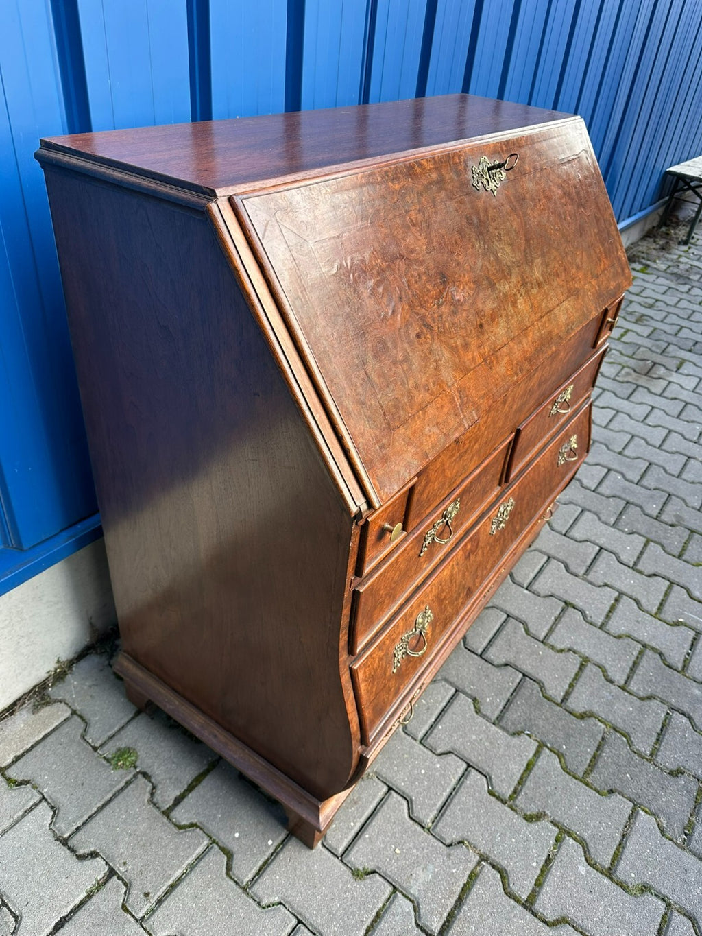 Antiker Barocksekretär Barock Sekretär Louis Xv um 1760 Wurzelnuss