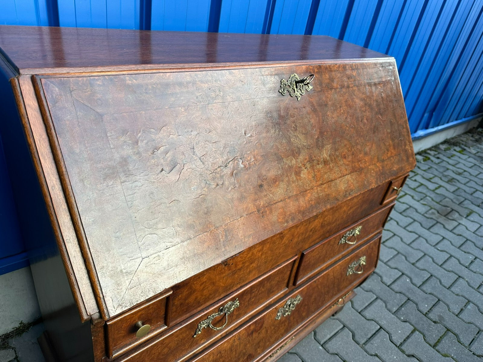 Antiker Barocksekretär Barock Sekretär Louis Xv um 1760 Wurzelnuss