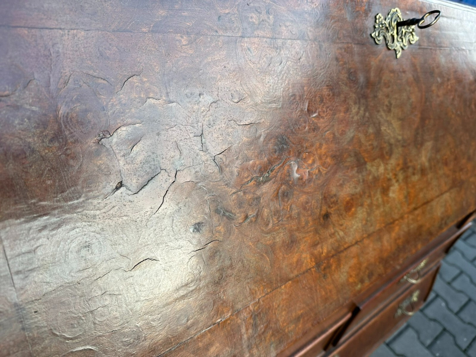 Antiker Barocksekretär Barock Sekretär Louis Xv um 1760 Wurzelnuss