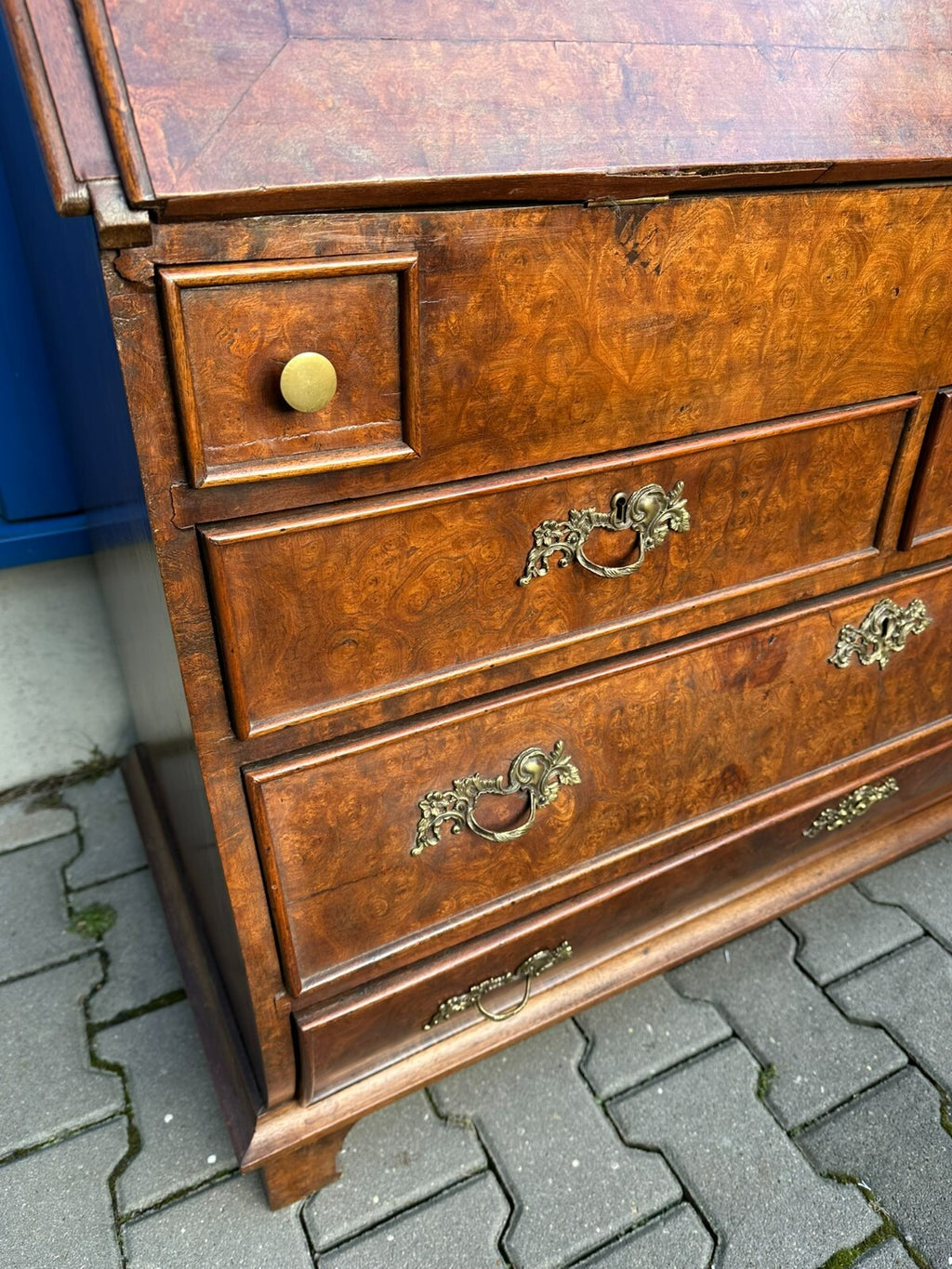 Antiker Barocksekretär Barock Sekretär Louis Xv um 1760 Wurzelnuss