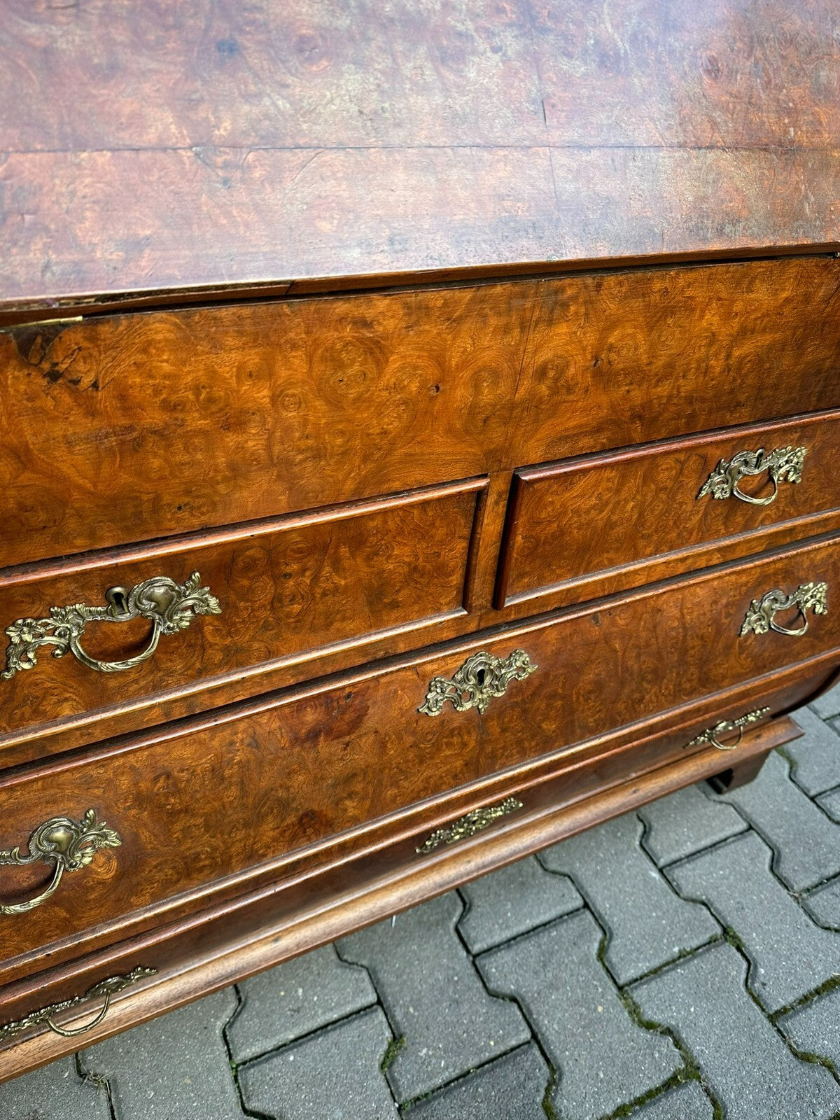 Antiker Barocksekretär Barock Sekretär Louis Xv um 1760 Wurzelnuss