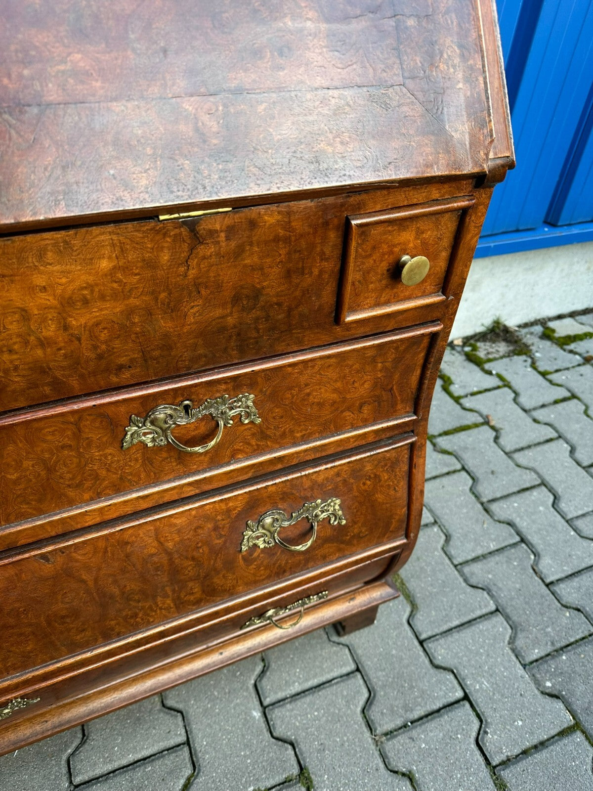 Antiker Barocksekretär Barock Sekretär Louis Xv um 1760 Wurzelnuss