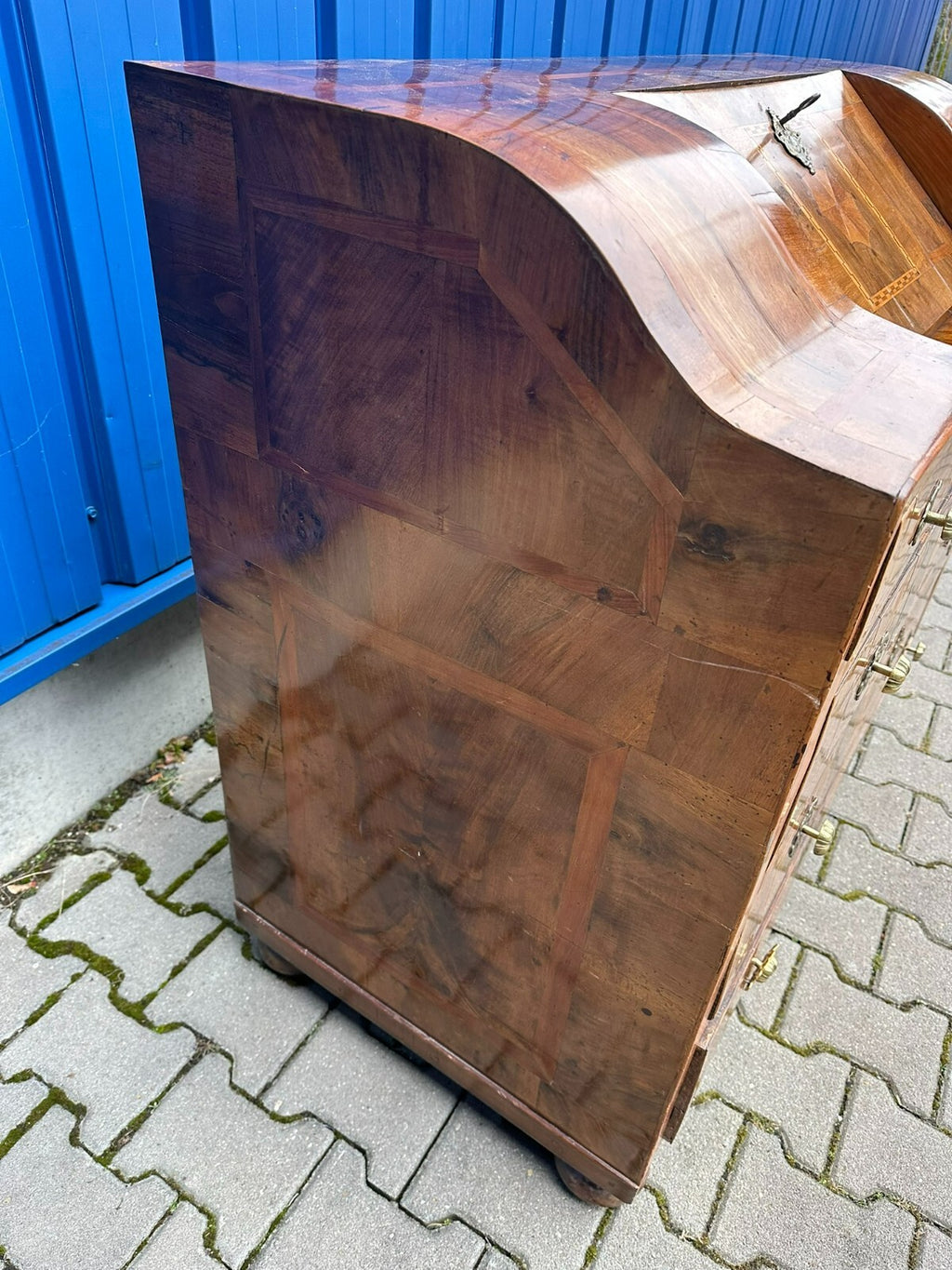 Antiker Barocksekretär Barock Sekretär 18 tes Jhdt Intarsien Nussbaum