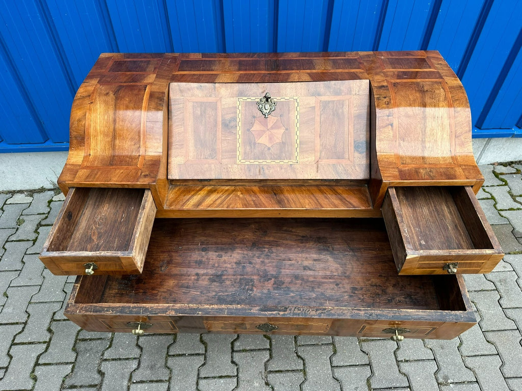 Antiker Barocksekretär Barock Sekretär 18 tes Jhdt Intarsien Nussbaum