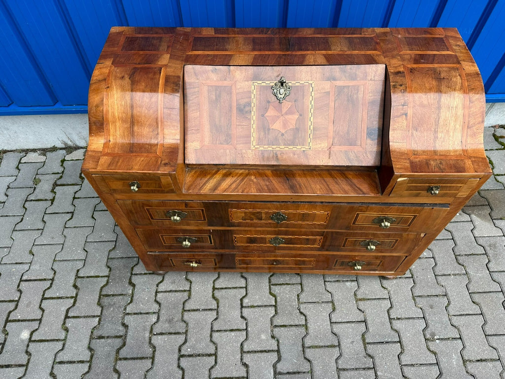 Antiker Barocksekretär Barock Sekretär 18 tes Jhdt Intarsien Nussbaum