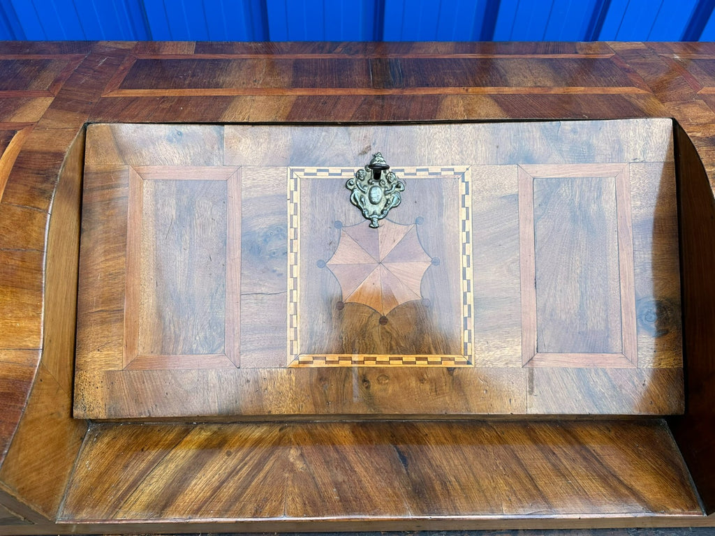 Antiker Barocksekretär Barock Sekretär 18 tes Jhdt Intarsien Nussbaum