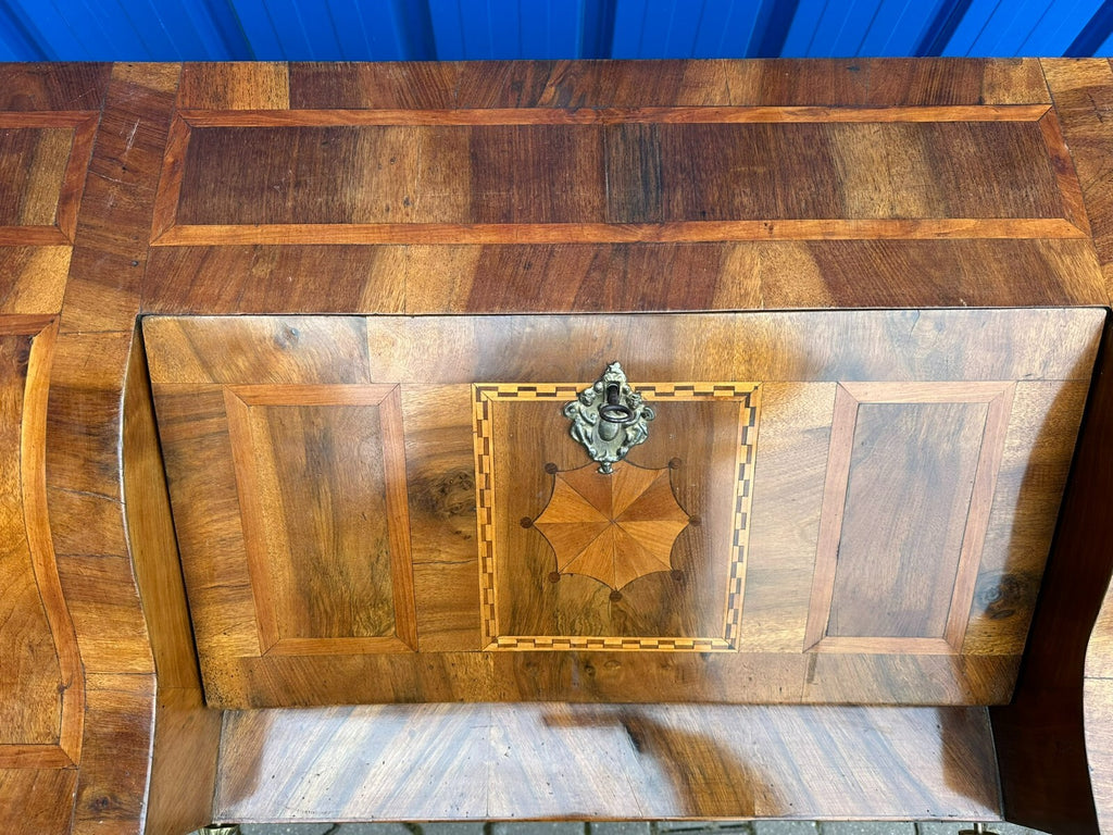 Antiker Barocksekretär Barock Sekretär 18 tes Jhdt Intarsien Nussbaum