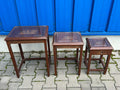SET INDONESICHE BEISTELLTISCHE AUS HOLZ MIT SCHNITZEREIEN 3x TISCH