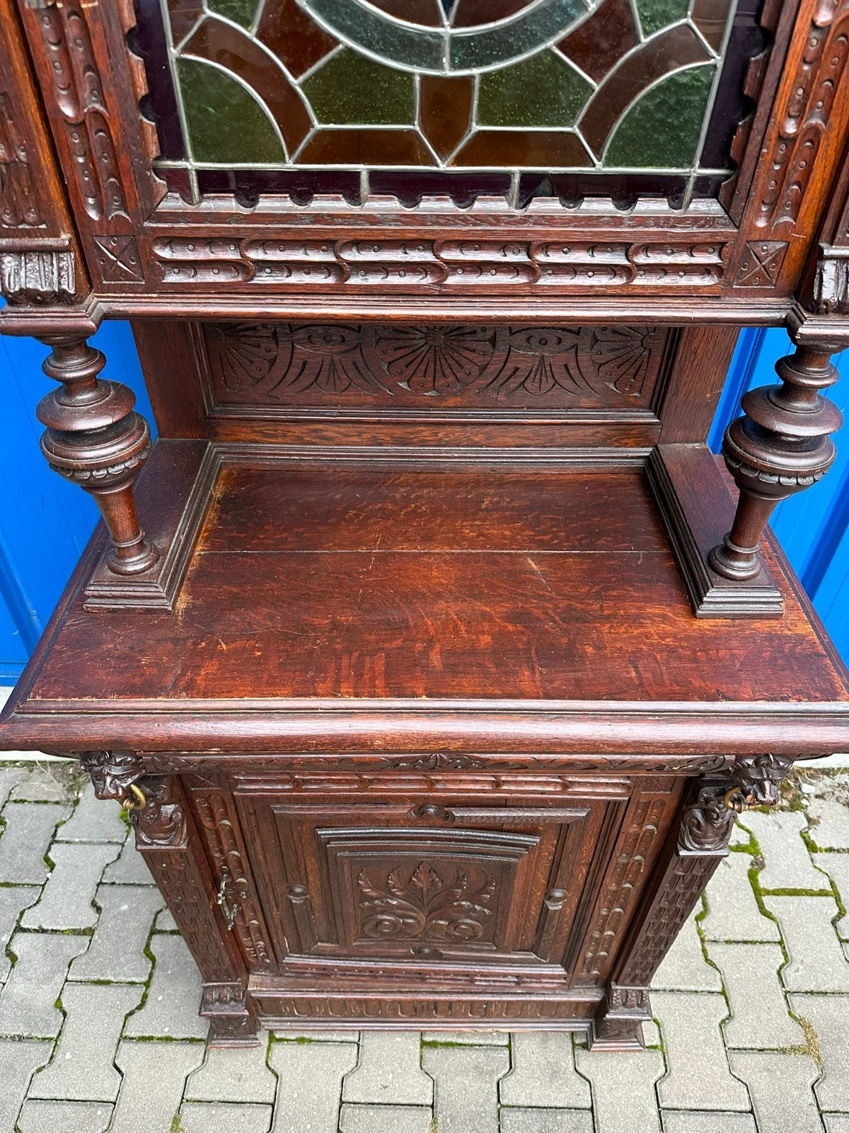 Antikes Neo Renaissance Buffet Gründerzeit Schrank um 1880 Eiche