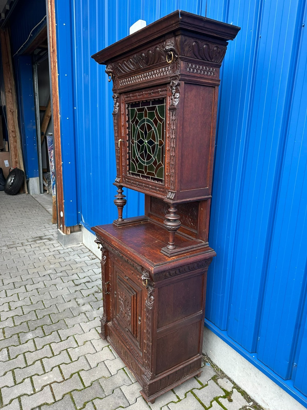 Antikes Neo Renaissance Buffet Gründerzeit Schrank um 1880 Eiche