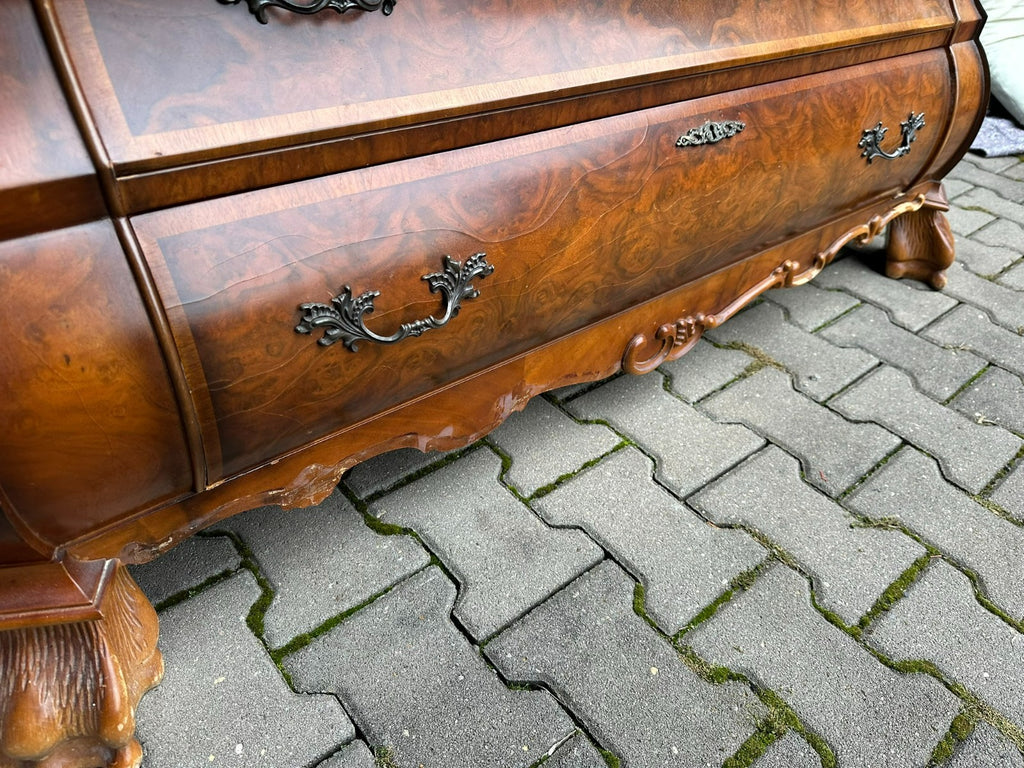 Barock Vitrine Stilmöbel 20 tes Jhdt Wurzelnuss Barockschrank Barockvitrine