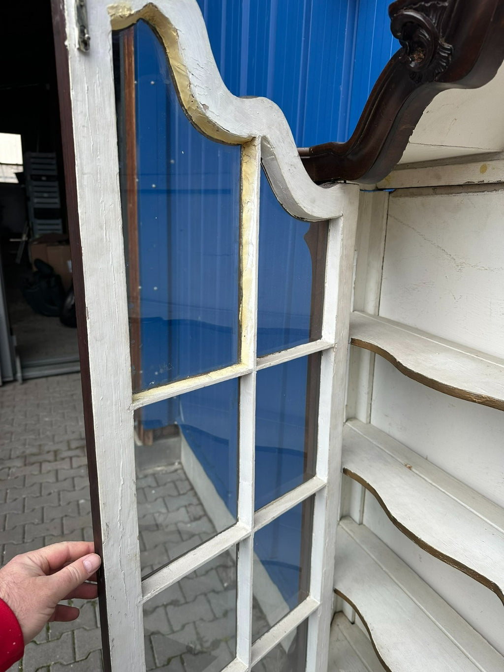 Antike Barockvitrine Barock Schrank 19 tes Jhdt Nussbaum Vitrine