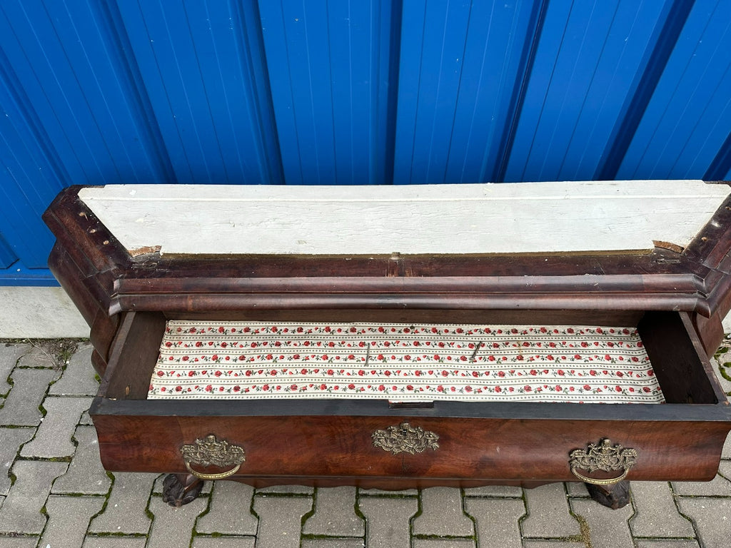Antike Barockvitrine Barock Schrank 19 tes Jhdt Nussbaum Vitrine