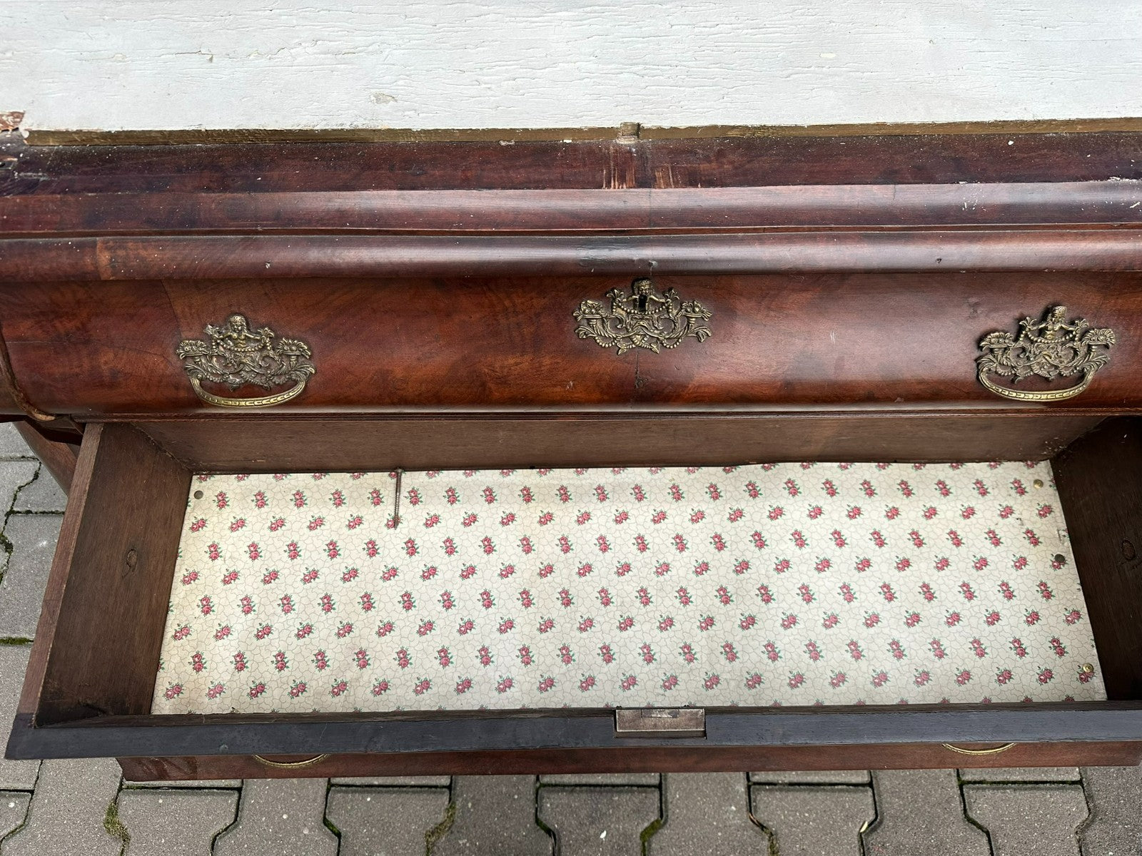 Antike Barockvitrine Barock Schrank 19 tes Jhdt Nussbaum Vitrine