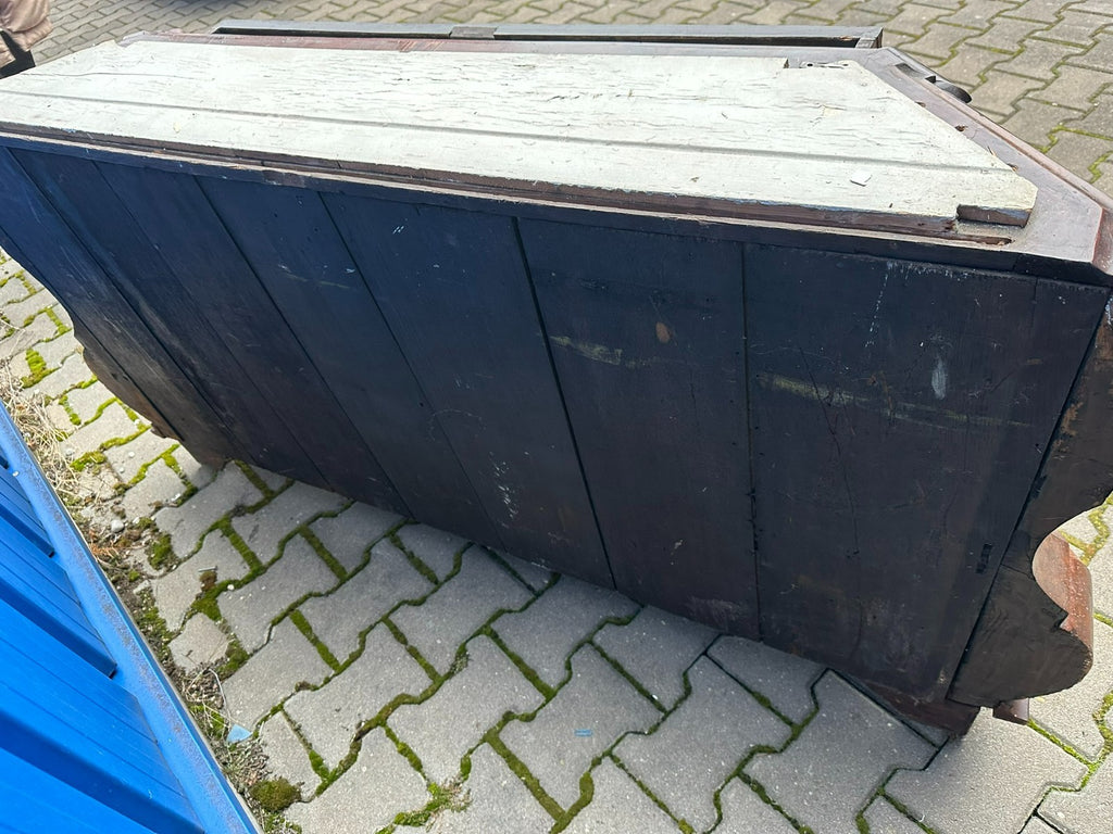 Antike Barockvitrine Barock Schrank 19 tes Jhdt Nussbaum Vitrine
