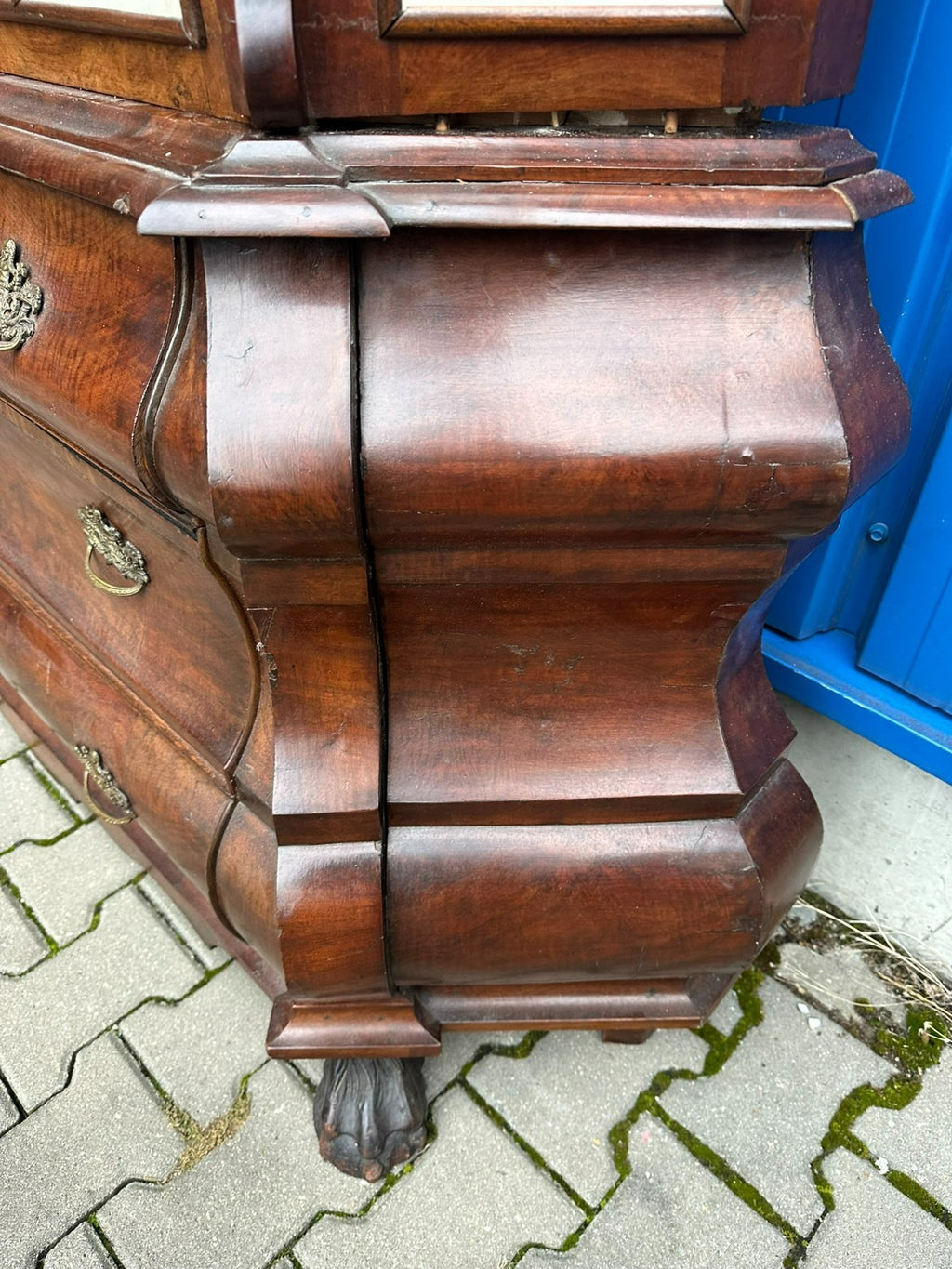 Antike Barockvitrine Barock Schrank 19 tes Jhdt Nussbaum Vitrine
