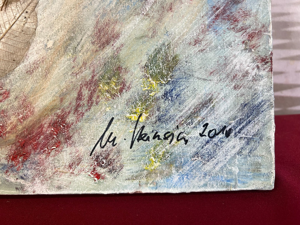 Modernes Ölgemälde auf Leinwand signiert Abstrakt 70x90cm