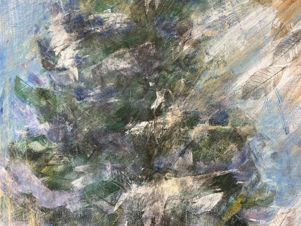 Modernes Ölgemälde auf Leinwand signiert Abstrakt 70x90cm