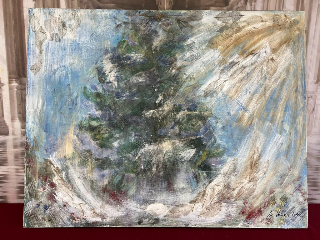 Modernes Ölgemälde auf Leinwand signiert Abstrakt 70x90cm