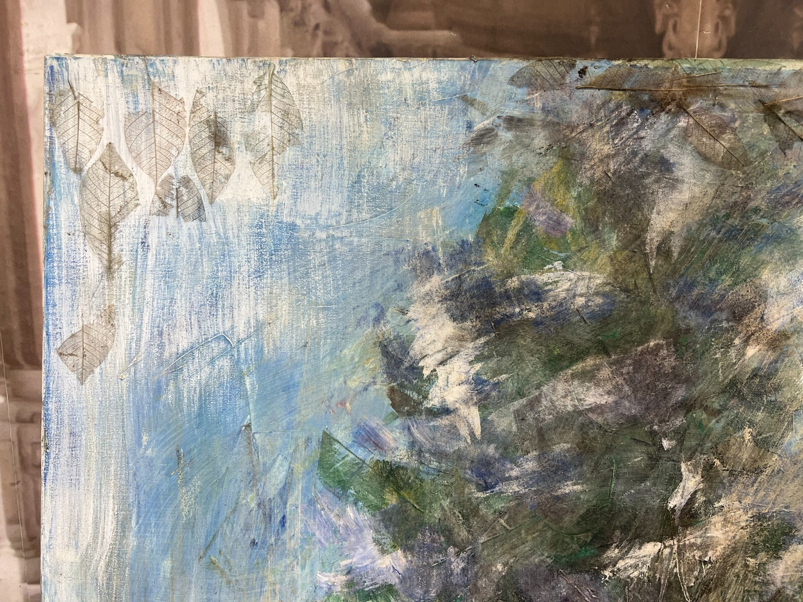 Modernes Ölgemälde auf Leinwand signiert Abstrakt 70x90cm